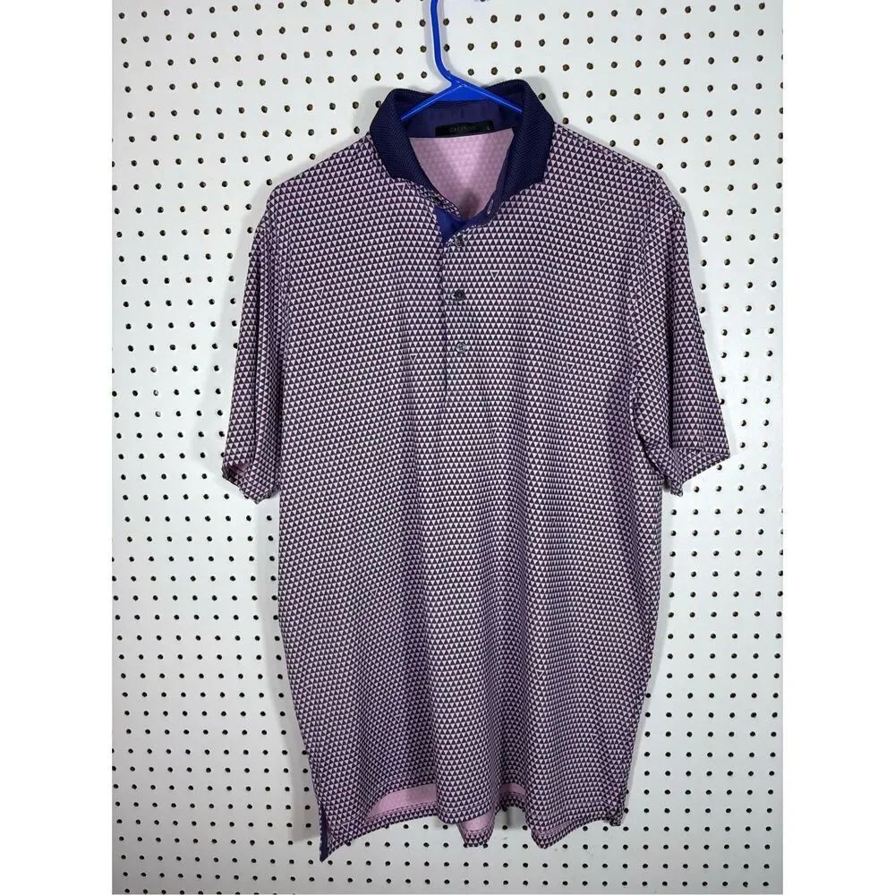 Greyson diamond printed polo shirt size L